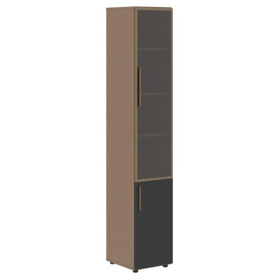 Шкаф высокий узкий VHCS 40.2(Пр) Яшма черный/Кобра 400х450х2253 VELION