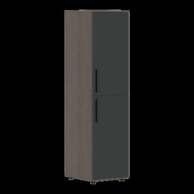 Шкаф средний узкий VMCS 40.4.1 Яшма черный/Дуб Сильвер 400х450х1537 VELION
