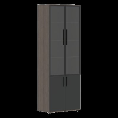 Шкаф высокий широкий VHCS 80.2.1 Яшма черный/Дуб Сильвер 800х450х2273 VELION