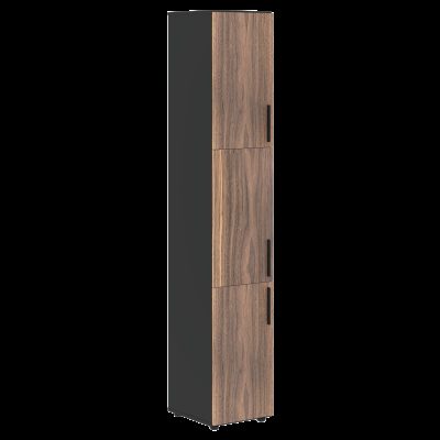 Шкаф высокий узкий VRHCS 40.8 Американский орех/Яшма черный 400х430х2253 VELION VENEER