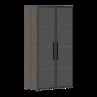 Шкаф со стеклянными дверьми VMCS 80.2.1 Дуб Сильвер 800х450х1537 VELION