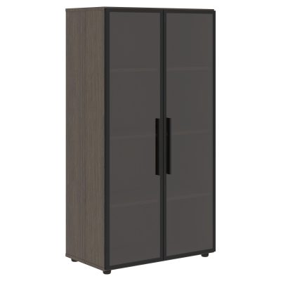 Шкаф со стеклянными дверьми VMCS 80.2 Дуб Сильвер 800х450х1517 VELION