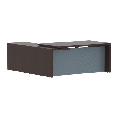 Стол руководителя TLCT 1820(Пр) Венге Магия Z/Серо-голубой 1800х2000х750 TORR LUX