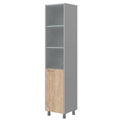 Шкаф колонка комбинированная OHC 45.2(Пр) Дуб Сонома светлый/Металлик 456х450х2147 OFFIX NEW