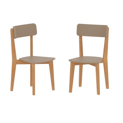 Комплект эргономичных стульев LYKKE CR-2 Тауп/Бук 450х465х900 LYKKE