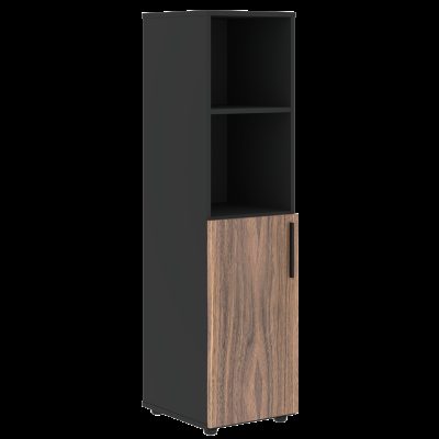 Шкаф средний узкий VRMCS 40.5 Американский орех/Яшма черный 400х430х1517 VELION VENEER