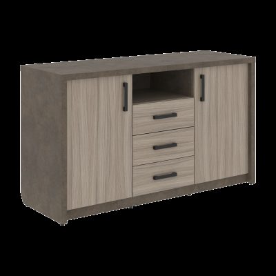 Тумба СФ-532101 Бетон чикаго тем/Дрифтвуд/Графит 1577х547х907 WOOD&STONE