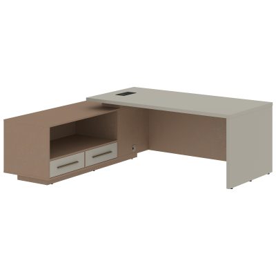 Стол руководителя с тумбой VCT 2119(Л) Аметист/Бронза браш/Кобра 2100х1900х750 VELION