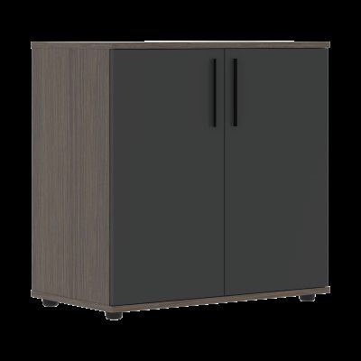 Шкаф низкий широкий VLCS 80.1.1 Яшма черный/Дуб Сильвер 800х450х801 VELION