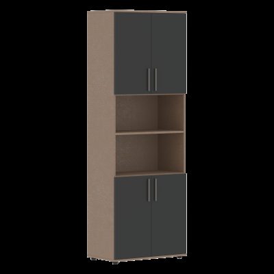 Шкаф высокий широкий VHCS 80.4.1 Яшма черный/Кобра 800х450х2273 VELION