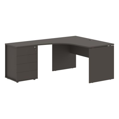 Стол эргономичный с тумбой EDCET 1318(Л) Мокко/Мокко 1360х1880х750 EDIS