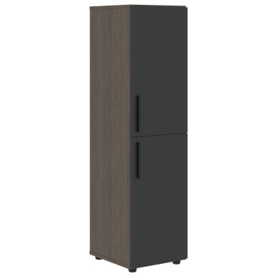 Шкаф средний узкий VMCS 40.4 Яшма черный/Дуб Сильвер 400х450х1517 VELION