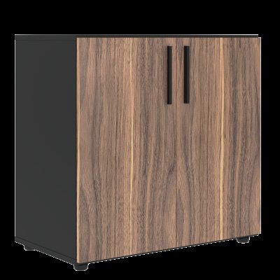 Шкаф низкий широкий VRLCS 80.1 Американский орех/Яшма черный 800х430х781 VELION VENEER