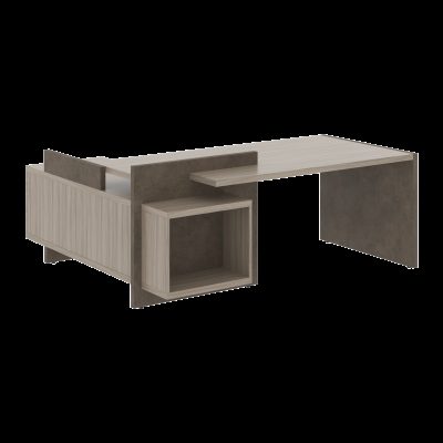 Стол СФ-531212 Дрифтвуд /Бетон чикаго темно-серый 2000х1798х840 WOOD&STONE