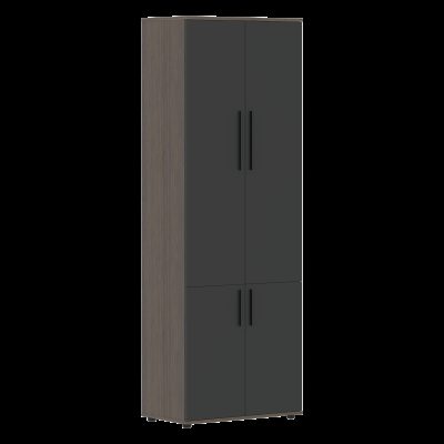 Шкаф высокий широкий VHCS 80.3.1 Яшма черный/Дуб Сильвер 800х450х2273 VELION