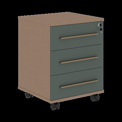 Тумба мобильная с ручками VMC-3D.A.1 Нефрит/Бронза/Кобра 465х450х605 VELION-R