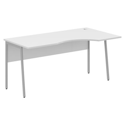 Стол прямой СА-1P(Пр) Белый/Алюминий 1600х900х755 IMAGO PLUS