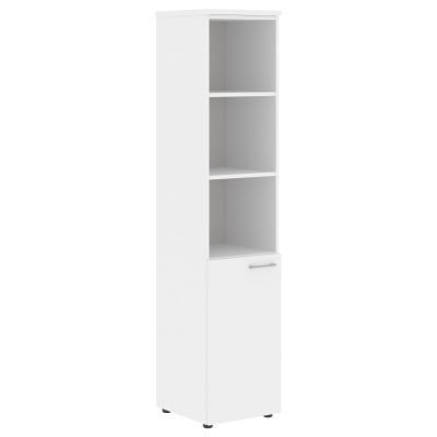 Шкаф колонка с глухой малой дверью (Л) и топом XHC 42.5(Л) Белый 432х432х1955 XTEN