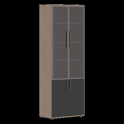 Шкаф высокий широкий VHCS 80.2.1 Яшма черный/Кобра 800х450х2273 VELION