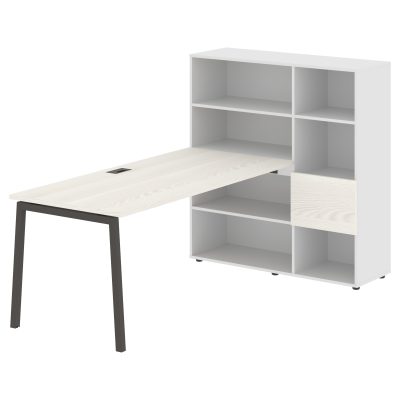 Стол-стеллаж ELRST 1217 Ясень Траун/Мокко/Белый 2190х1250х1355 EDIS