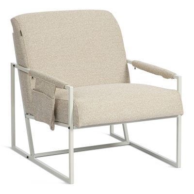 Кресло Чарли Люкс/Charli Lux металл белый, букле, бежевый