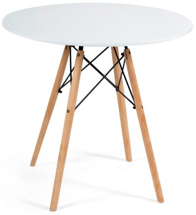 Стол обеденный Синди Некст/Cindy Next (мод.70-80 MDF) металл/МДФ/бук, белый/натуральный, Д80х75см