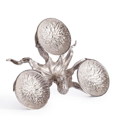 Монетница Secret de Maison Октопус3/Octopus3 (мод. 9613) алюминиевый сплав, 35х26,5х9см, серебряный