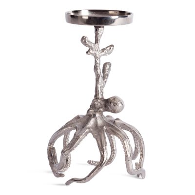 Подсвечник Secret de Maison Октопус2/Octopus2 (мод. 3933) алюминиевый сплав, 17х16,5х25,5см, серебряный