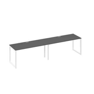 Станция рабочая на каркасе QUATTRO (2х160) антрацит премиум / металлокаркас белый