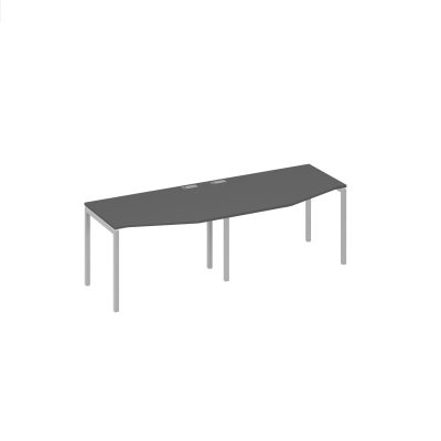 Рабочая станция столы Техно (2х120) на металлокаркасе DUE антрацит премиум / металлокаркас серый