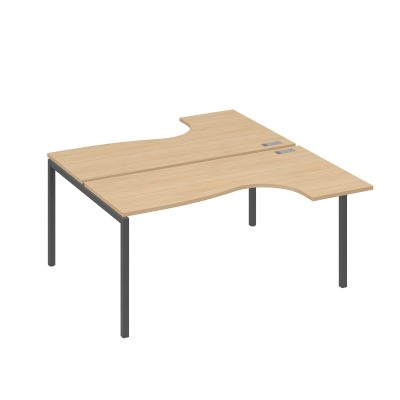 Рабочая станция каркас DUE (2х160) столы Классика натуральный дуб / металлокаркас антрацит