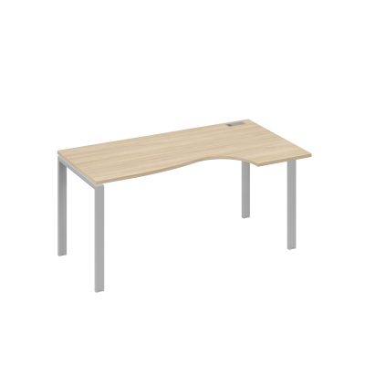 Стол на металлокаркасе UNO "Классика" эргономичный правый дуб скандинавский / металлокаркас серый