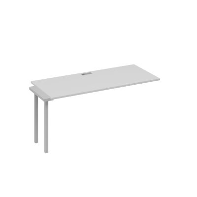 Секция стола рабочей станции 160 опоры QUATTRO серый / металлокаркас серый