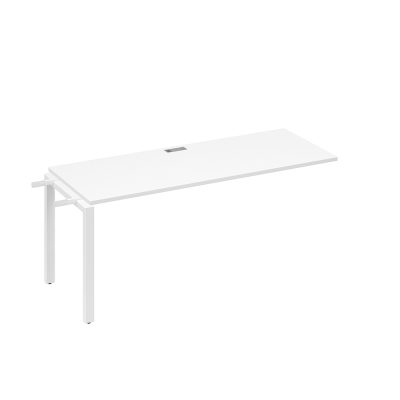 Секция 180 стола рабочей станции на металлокаркасе белый премиум / металлокаркас белый