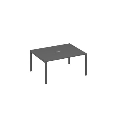 Стол 160 на опорах UNO для переговоров антрацит премиум / металлокаркас антрацит