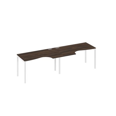 Рабочая станция металлокаркас DUE столы (2х140) Классика дуб ристретто/ металлокаркас белый