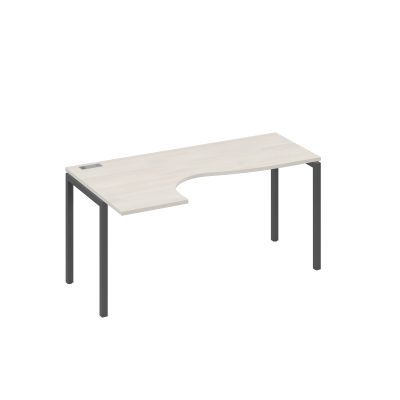 Стол на металлокаркасе DUE эргономичный левый "Классика" дуб / металлокаркас антрацит